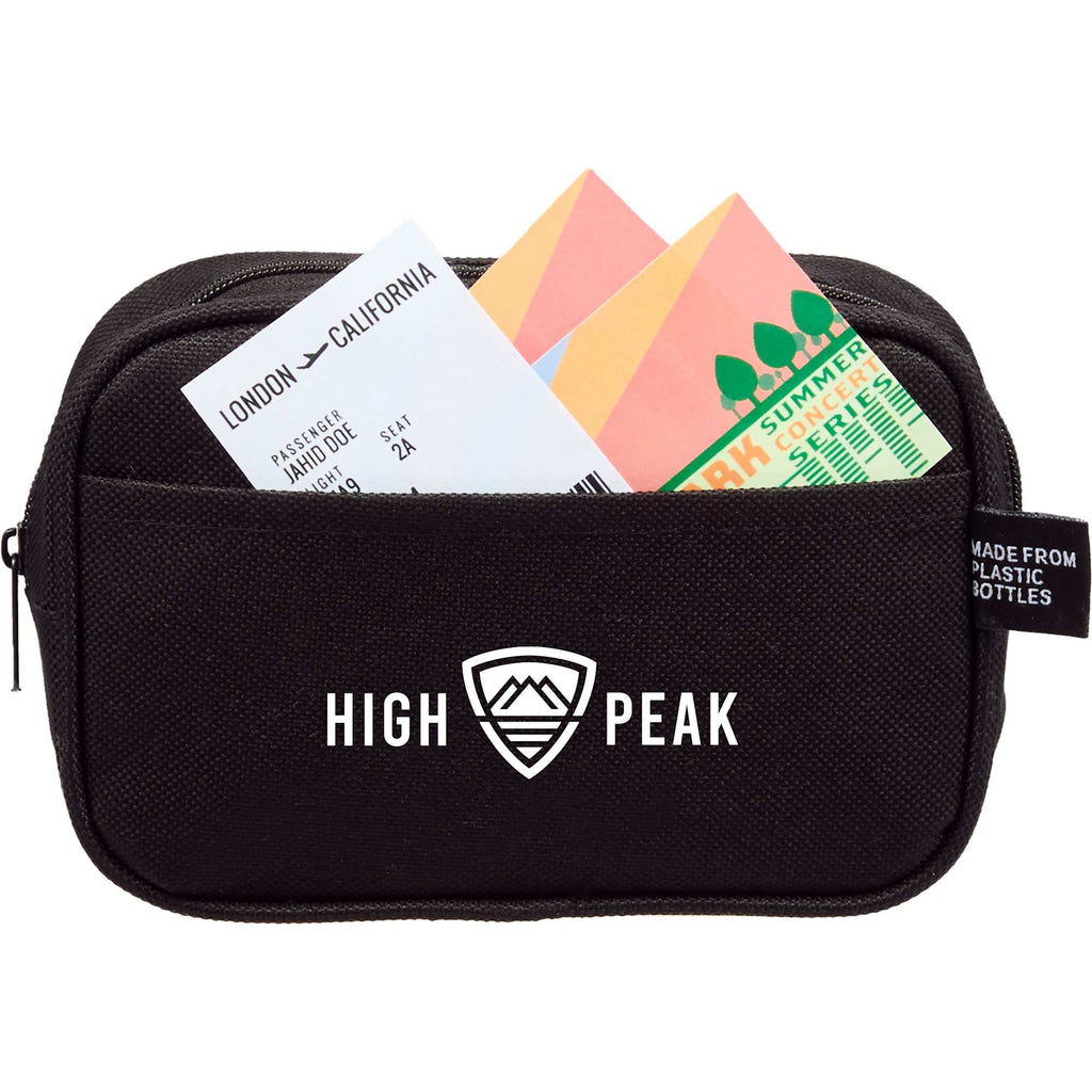Travel Comfort Kit with Neck Pillow in Recycled Pouch - Black - Photo