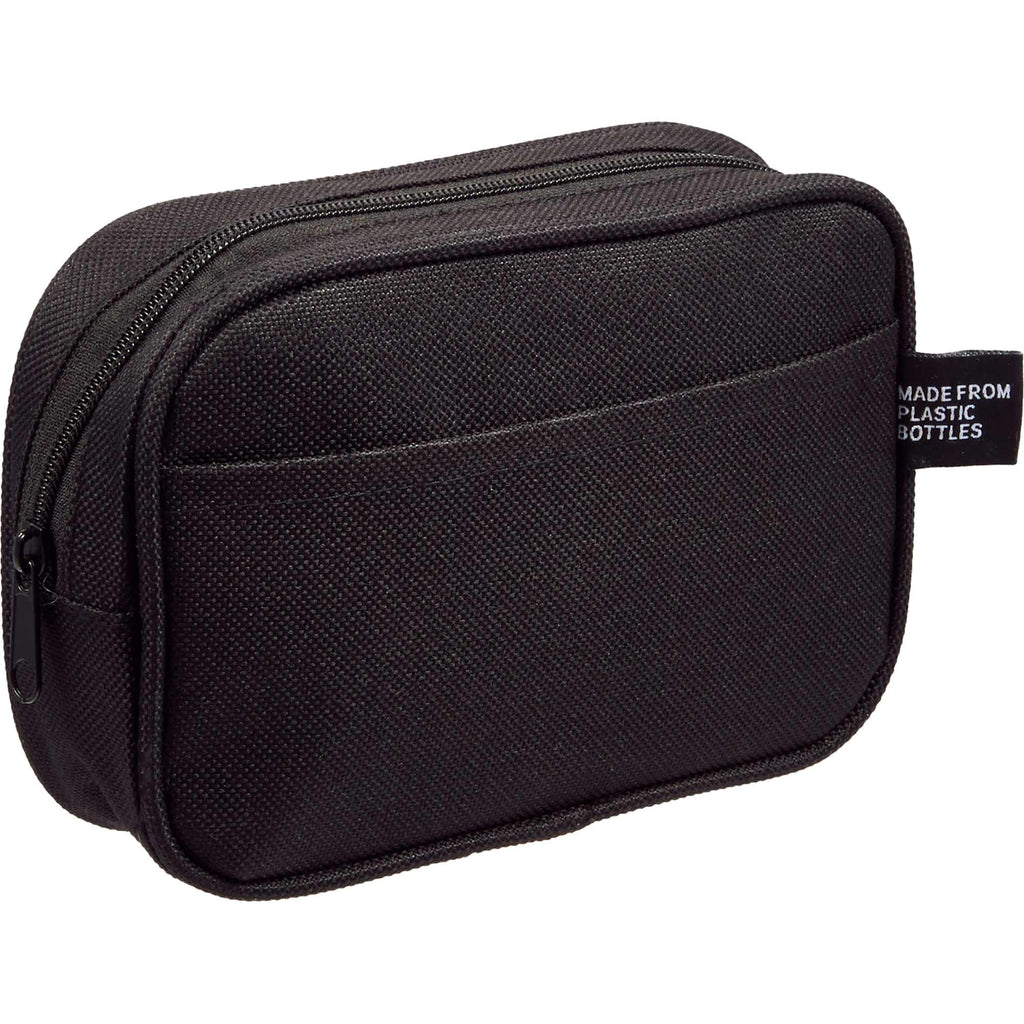 Travel Comfort Kit with Neck Pillow in Recycled Pouch - Black - Right Angle
