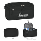 Travel Toiletry Bag, Deluxe - Black - Silk Screen