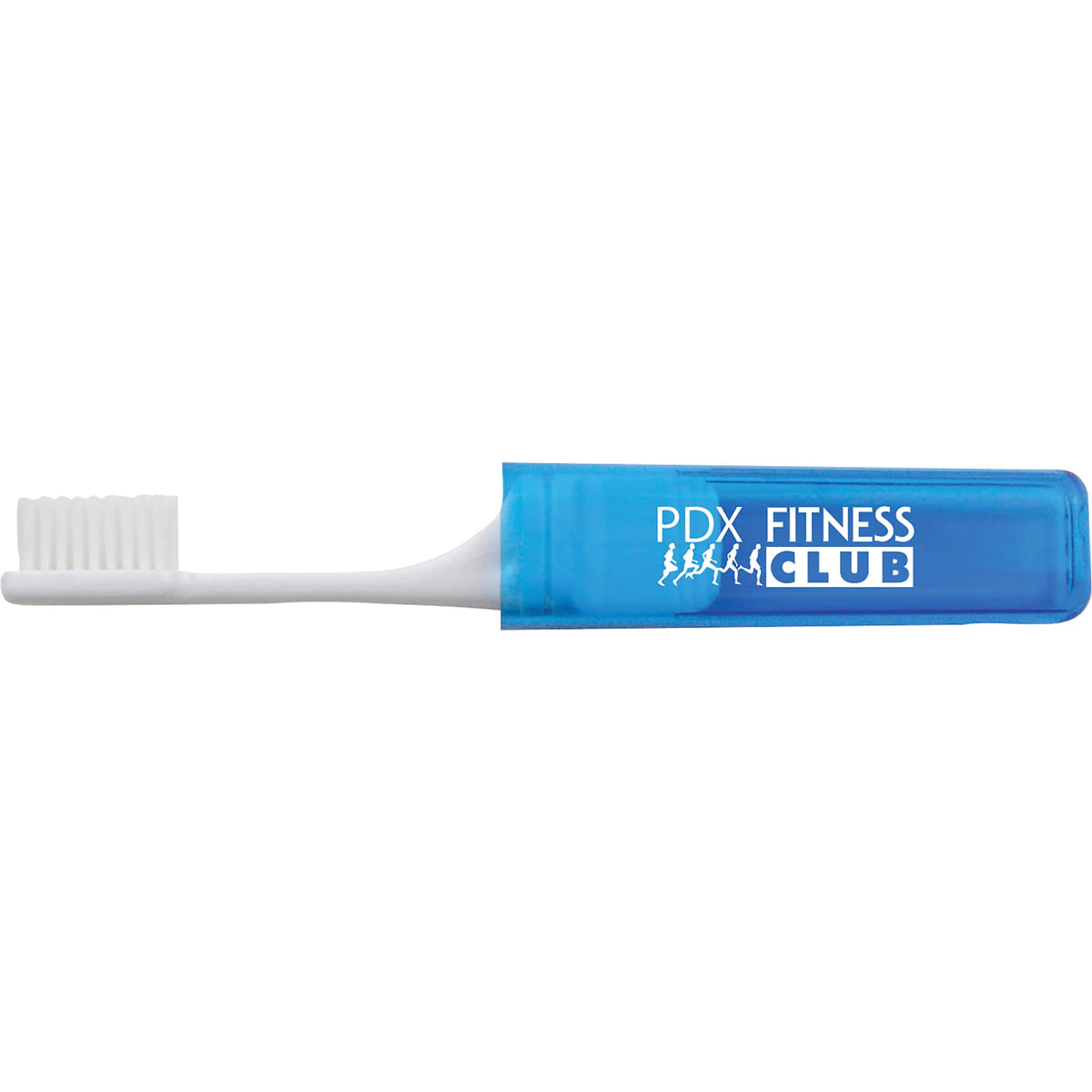 Travel Toothbrush with Head that Stores in the Handle - Blue - Front 2