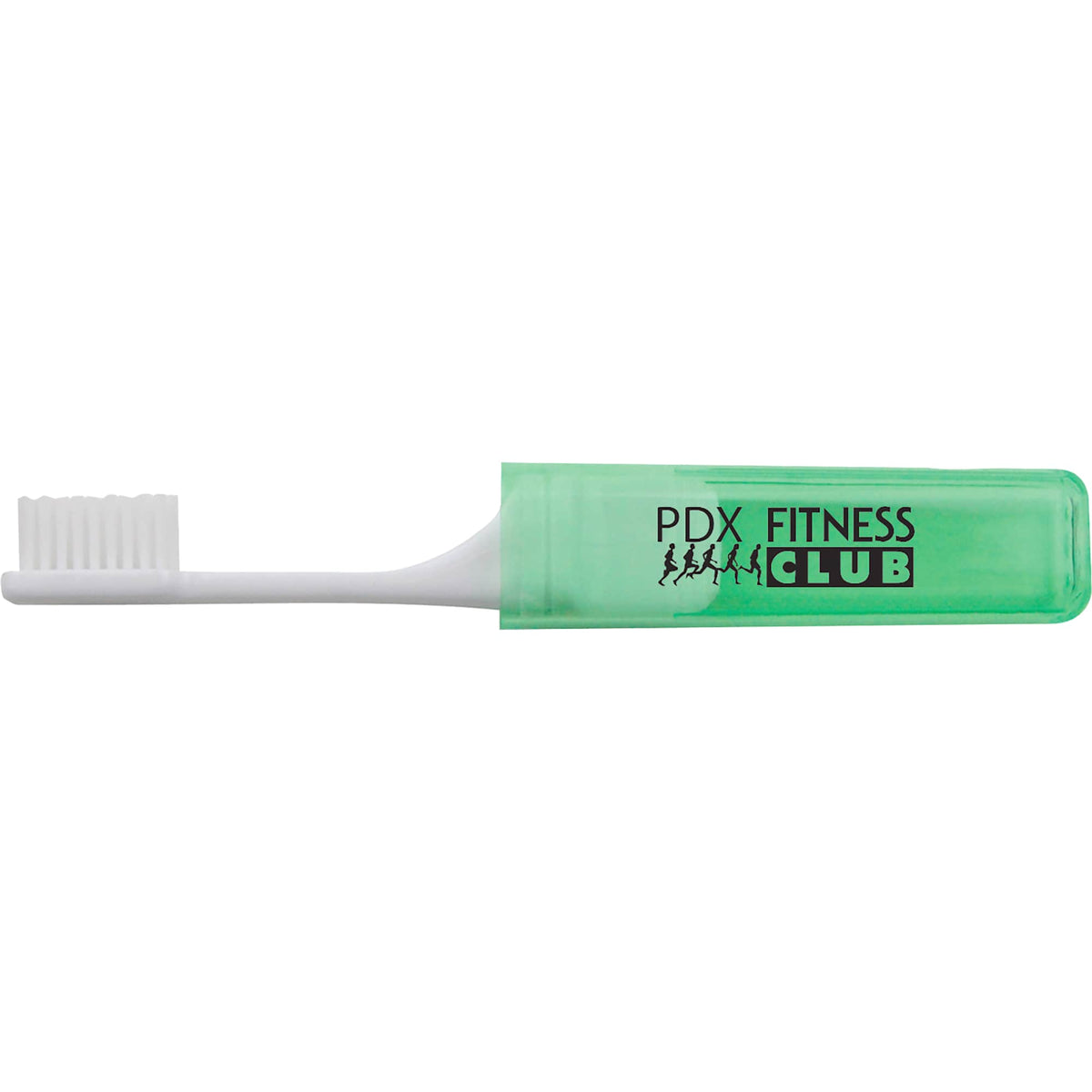 Travel Toothbrush with Head that Stores in the Handle - Green - Front 2