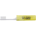 Travel Toothbrush with Head that Stores in the Handle - Yellow - Front 2