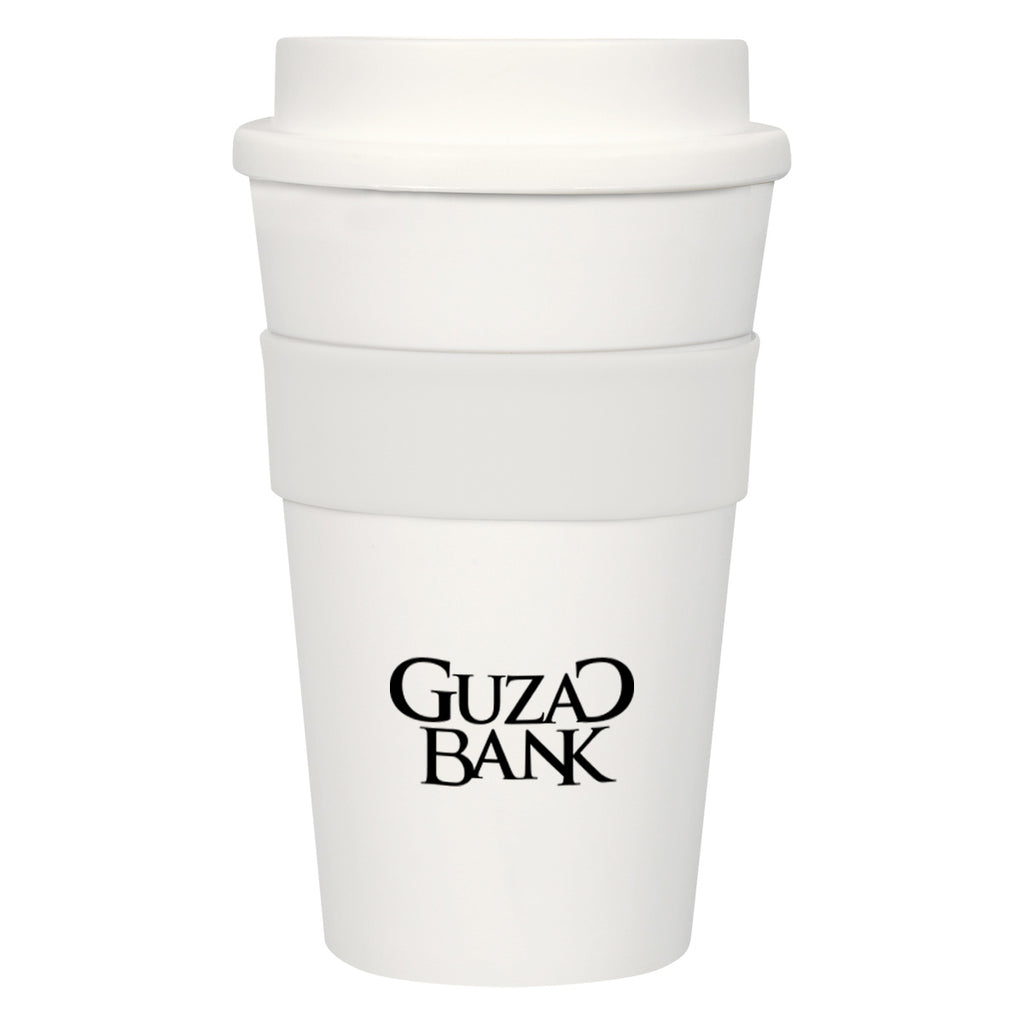 Travel Tumbler, 16 oz - White - Silk Screen