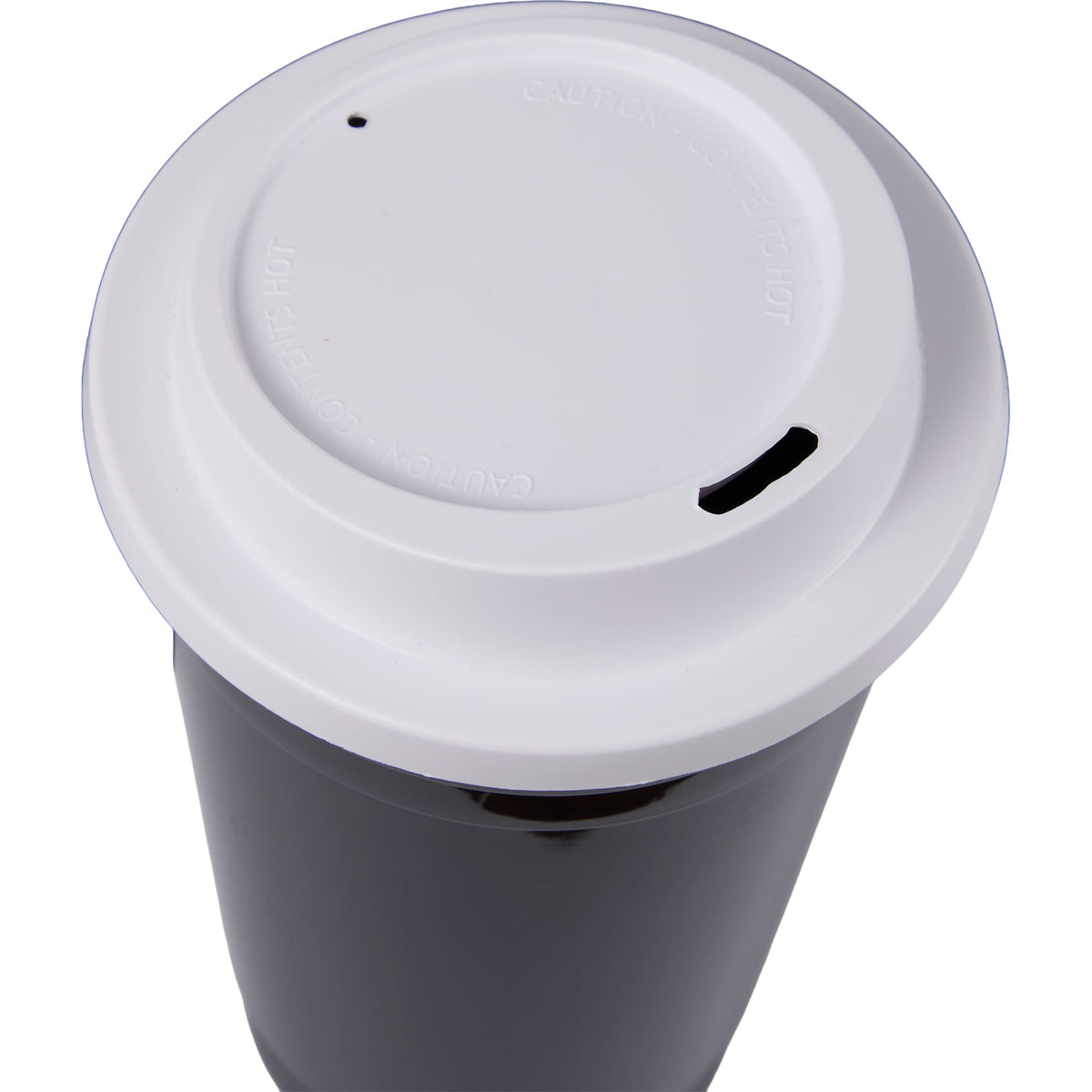 Traveler Double-Wall Coffee Cup with Sip-Through Lid, 16 oz - Black - Detail