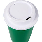 Traveler Double-Wall Coffee Cup with Sip-Through Lid, 16 oz - Green - Detail