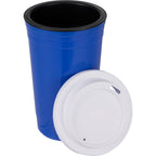 Traveler Double-Wall Coffee Cup with Sip-Through Lid, 16 oz - Royal - Alternate