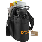 Traver Bottle Sling Cooler with Pouch in Recycled PET Transfer - Charcoal - Right Angle 2