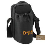 Traver Bottle Sling Cooler with Pouch in Recycled PET Transfer - Charcoal - Right Angle