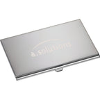 Traverse Mirror Finish Business Card Case Laser Engraving - Silver - Front