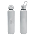 Travis Recycled Aluminum Bottle with Carabiner, 27 oz - Gray - Laser Engraving