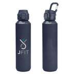 Travis Recycled Aluminum Bottle with Carabiner, 27 oz - Navy - Colorbrite