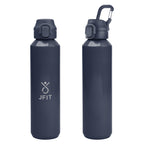 Travis Recycled Aluminum Bottle with Carabiner, 27 oz - Navy - Laser Engraving