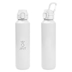 Travis Recycled Aluminum Bottle with Carabiner, 27 oz - White - Laser Engraving