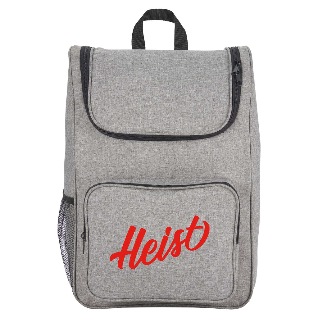 Trek Laptop Backpack with Wide U-Zip Opening, 15 Inch Embroidery - Graphite - Front