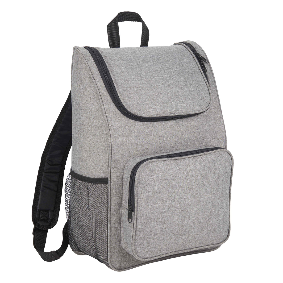 Trek Laptop Backpack with Wide U-Zip Opening, 15 Inch Embroidery - Graphite - Front