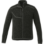 Tremblant Sweater Knit Full Zip Jacket for Men Embroidery - Black Smoke Heather - Front Flat