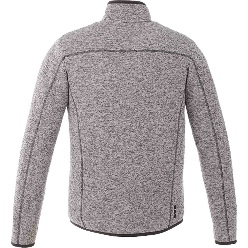 Tremblant Sweater Knit Full Zip Jacket for Men Embroidery - Light Heather Grey - Back Flat