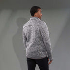 Tremblant Sweater Knit Full Zip Jacket for Men Embroidery - Light Heather Grey - Back On Model