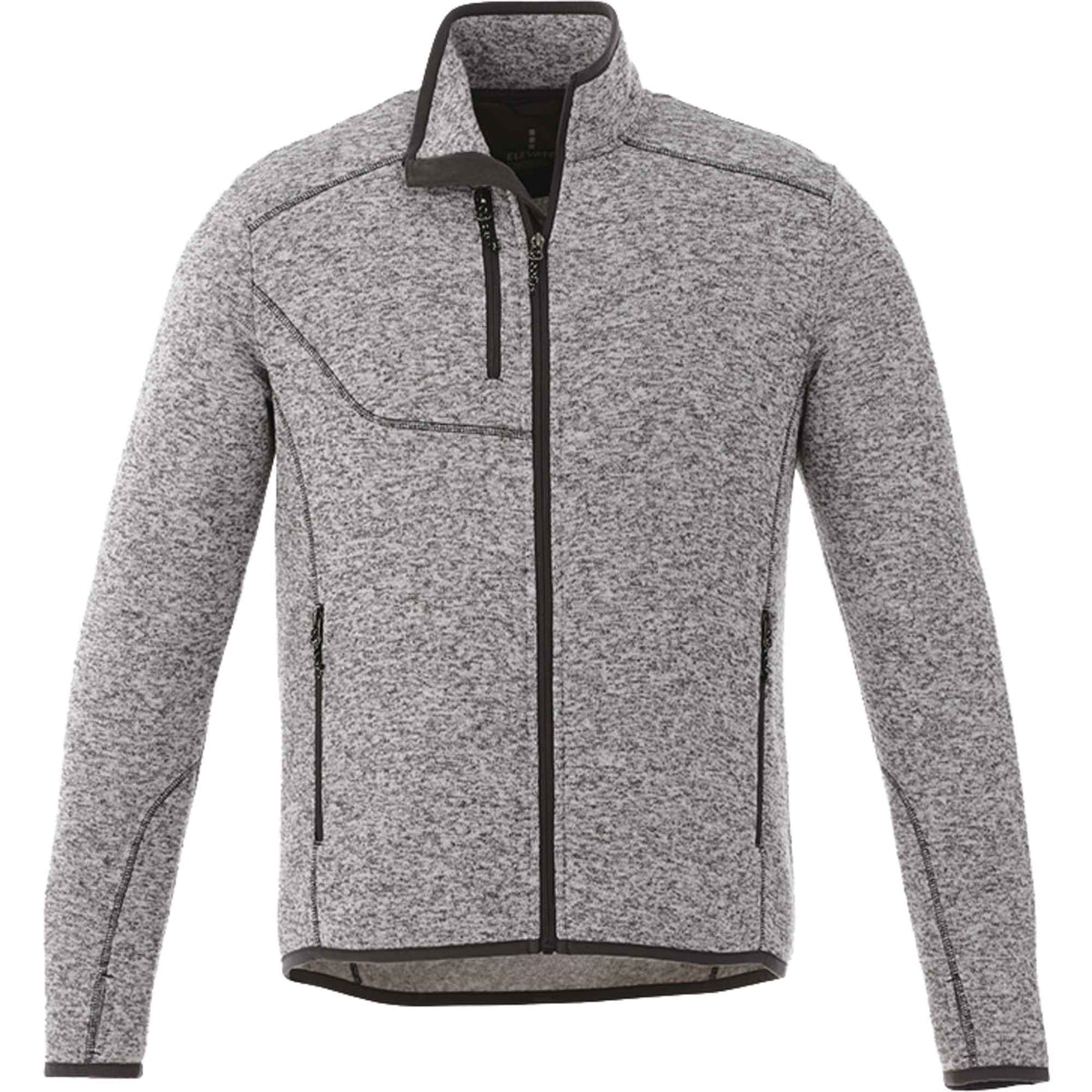 Tremblant Sweater Knit Full Zip Jacket for Men Embroidery - Light Heather Grey - Front Flat