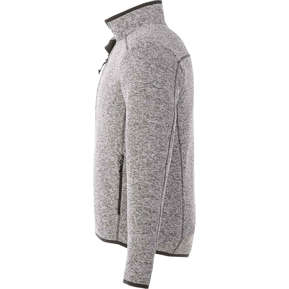 Tremblant Sweater Knit Full Zip Jacket for Men Embroidery - Light Heather Grey - Left Side