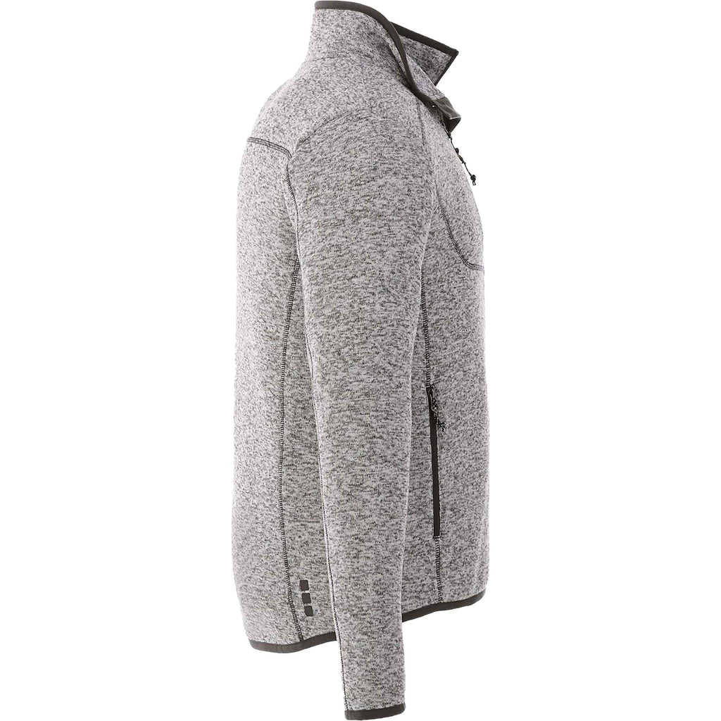 Tremblant Sweater Knit Full Zip Jacket for Men Embroidery - Light Heather Grey - Right Side