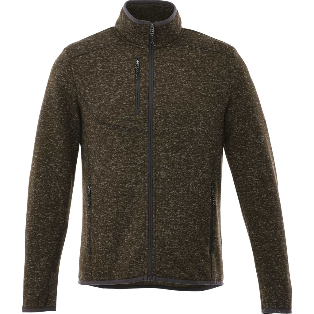 Tremblant Sweater Knit Full Zip Jacket for Men Embroidery - Loden Heather - Back Flat 2