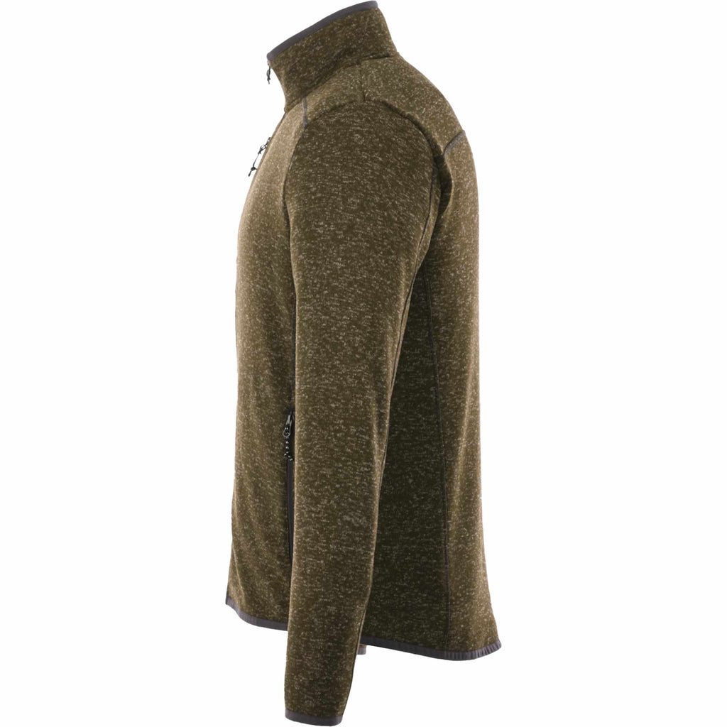 Tremblant Sweater Knit Full Zip Jacket for Men Embroidery - Loden Heather - Left Side