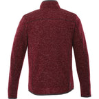 Tremblant Sweater Knit Full Zip Jacket for Men Embroidery - Maroon Heather - Back Flat
