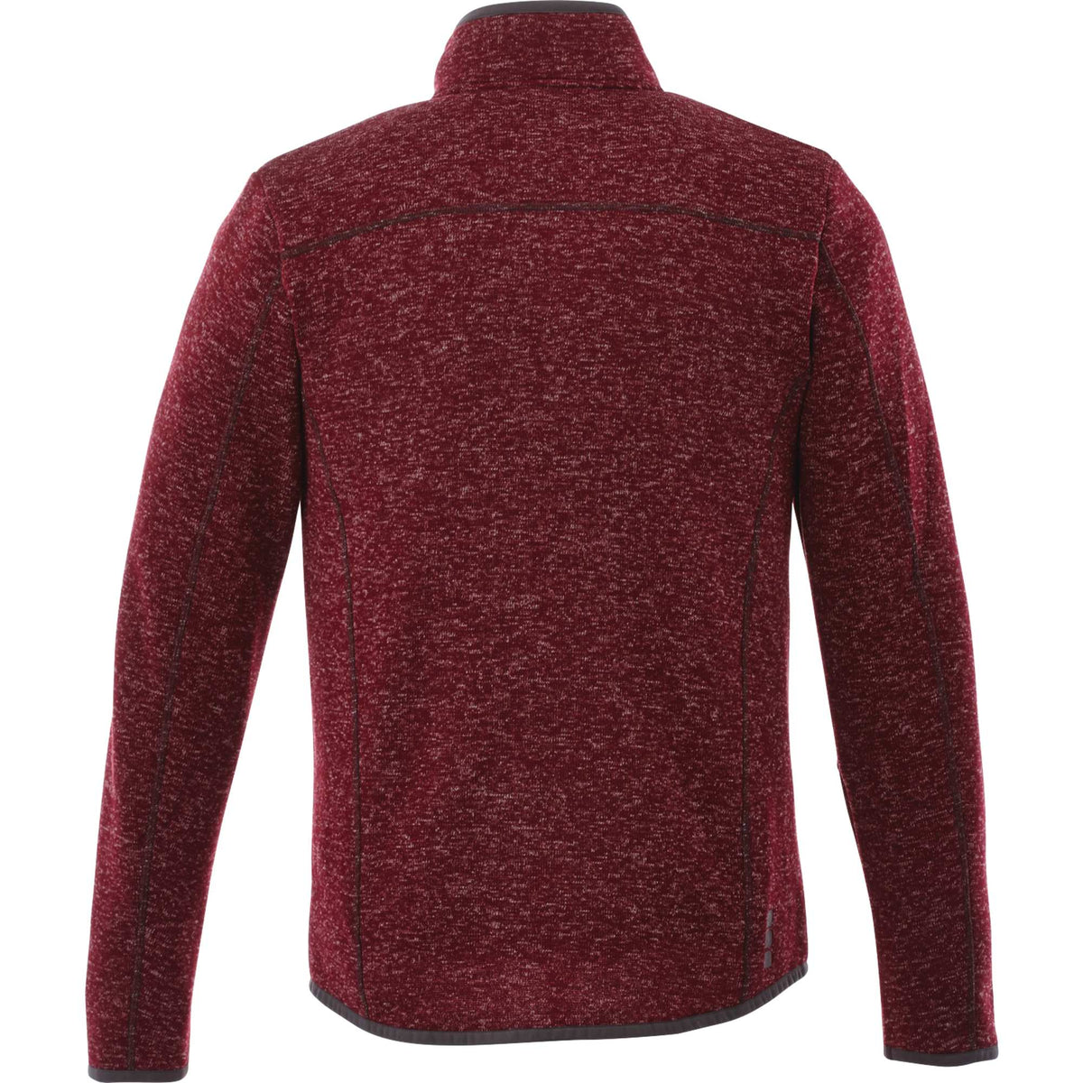 Tremblant Sweater Knit Full Zip Jacket for Men Embroidery - Maroon Heather - Back Flat