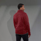 Tremblant Sweater Knit Full Zip Jacket for Men Embroidery - Maroon Heather - Back On Model