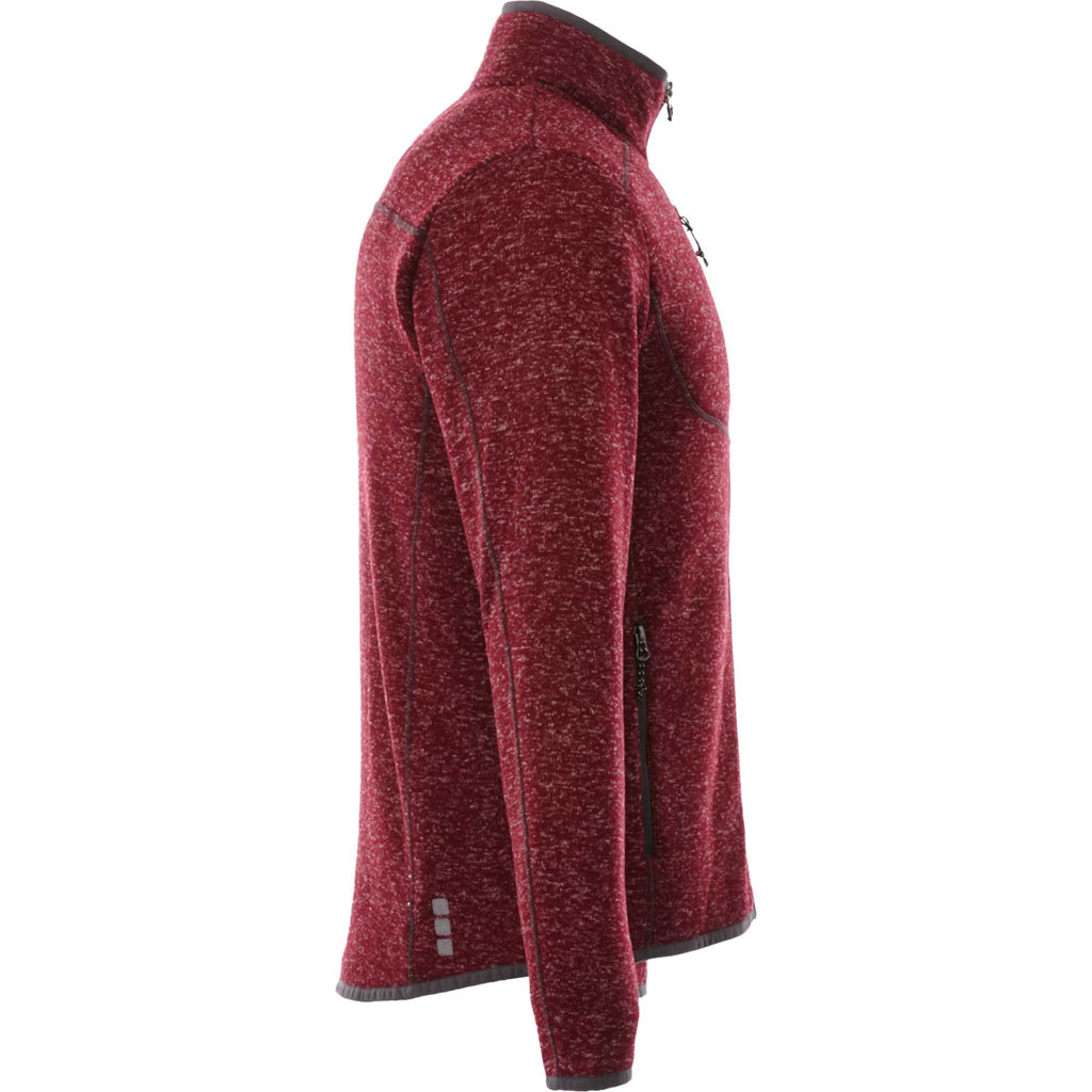 Tremblant Sweater Knit Full Zip Jacket for Men Embroidery - Maroon Heather - Right Side