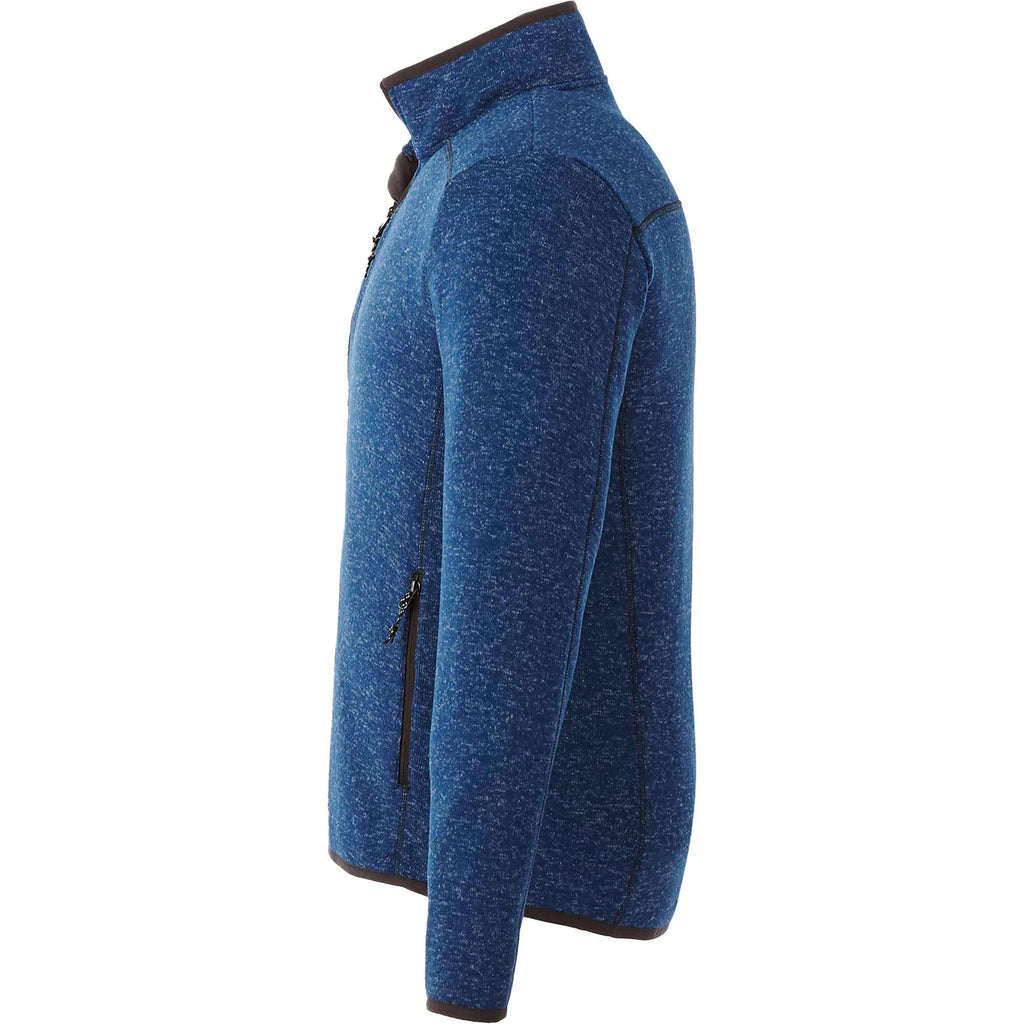 Tremblant Sweater Knit Full Zip Jacket for Men Embroidery - Metro Blue Heather - Left Side