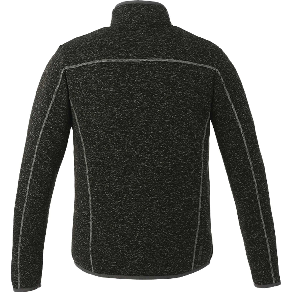 Tremblant Sweater Knit Full Zip Jacket for Men Transfer - Black Smoke Heather - Back Flat