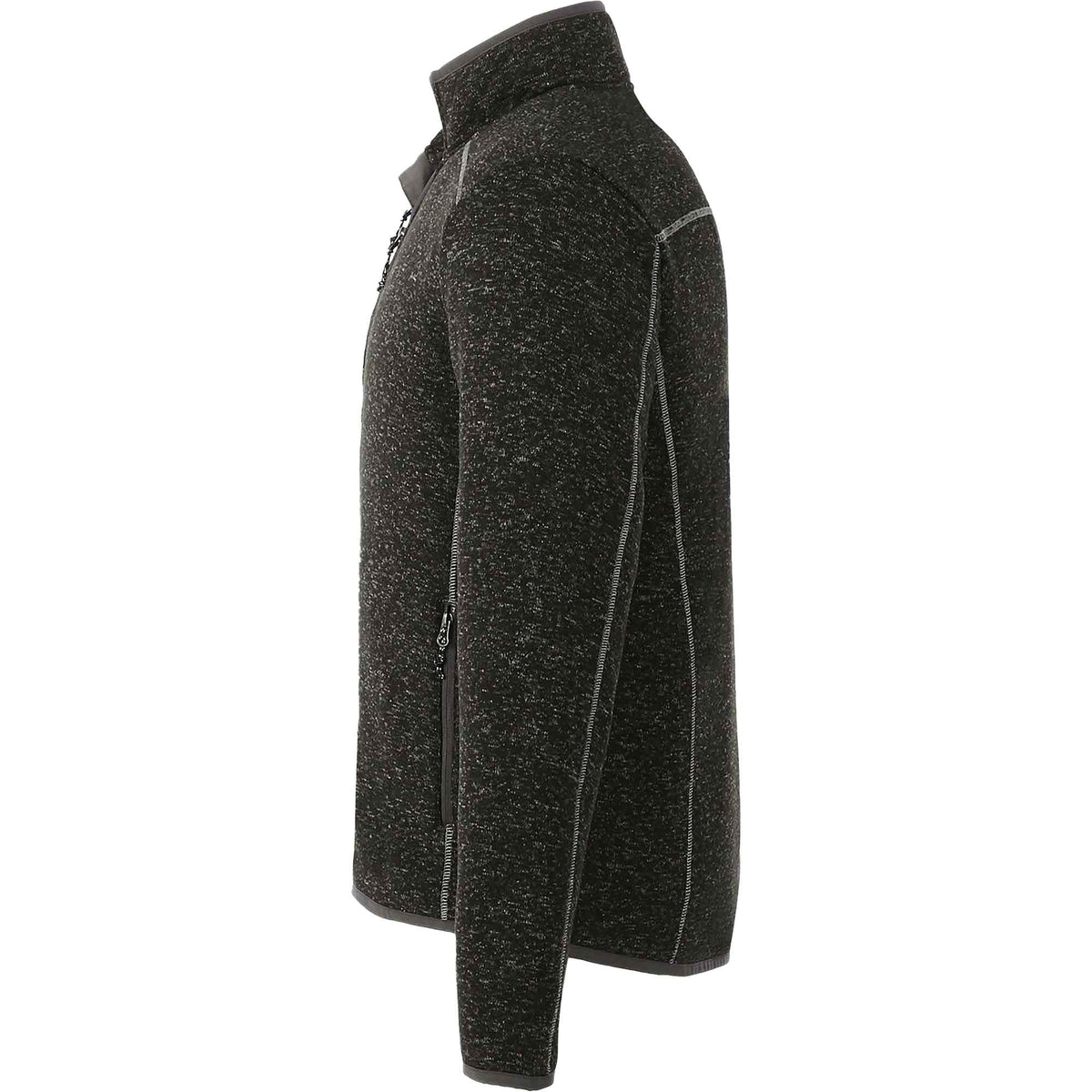Tremblant Sweater Knit Full Zip Jacket for Men Transfer - Black Smoke Heather - Left Side