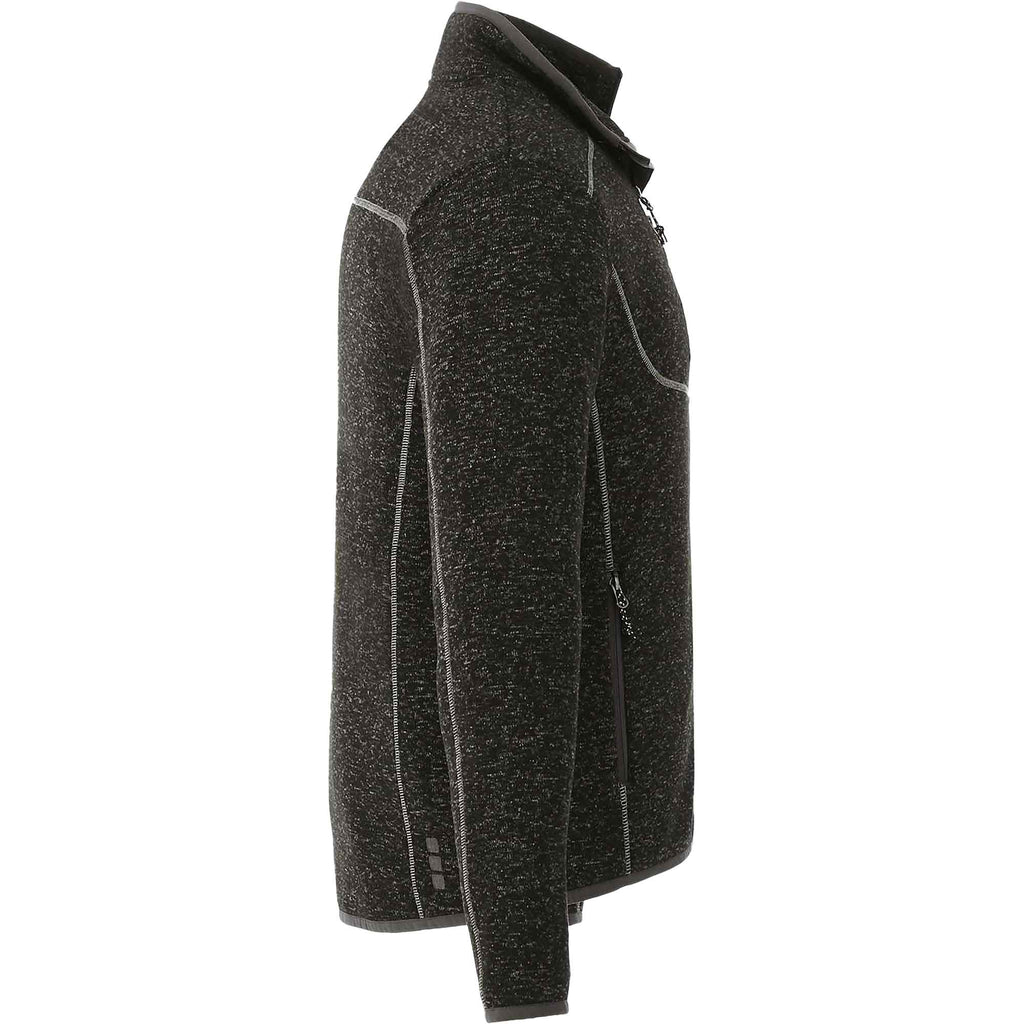Tremblant Sweater Knit Full Zip Jacket for Men Transfer - Black Smoke Heather - Right Side