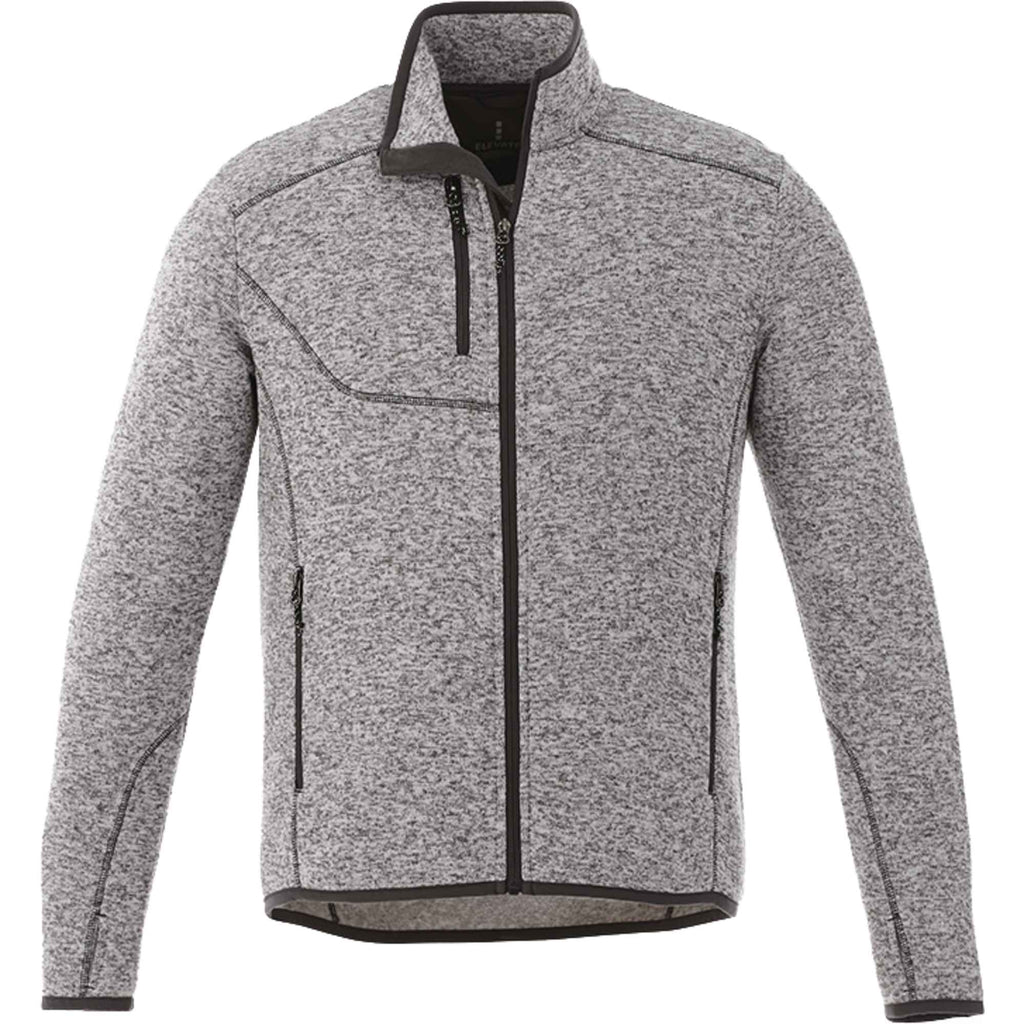 Tremblant Sweater Knit Full Zip Jacket for Men Transfer - Light Heather Grey - Front Flat