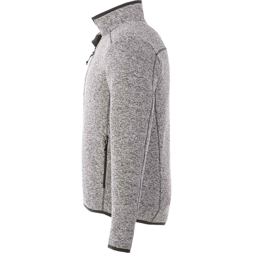 Tremblant Sweater Knit Full Zip Jacket for Men Transfer - Light Heather Grey - Left Side