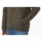 Tremblant Sweater Knit Full Zip Jacket for Men Transfer - Loden Heather - On Model Detail 2