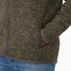Tremblant Sweater Knit Full Zip Jacket for Men Transfer - Loden Heather - On Model Detail