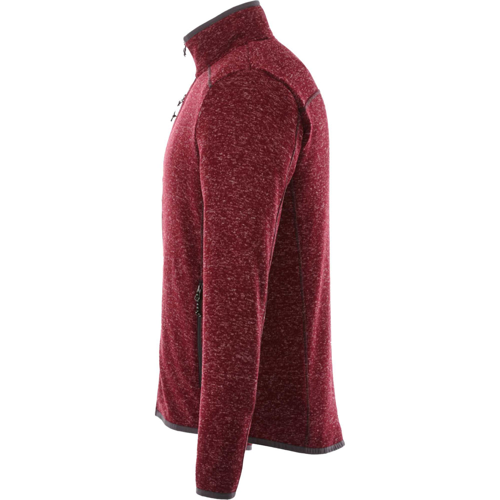 Tremblant Sweater Knit Full Zip Jacket for Men Transfer - Maroon Heather - Left Side