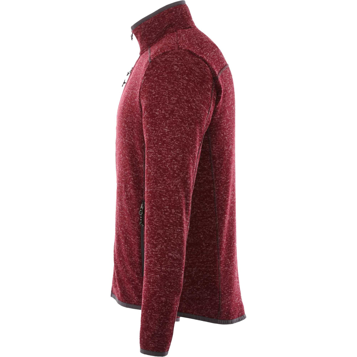 Tremblant Sweater Knit Full Zip Jacket for Men Transfer - Maroon Heather - Left Side