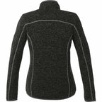 Tremblant Sweater Knit Full Zip Jacket for Women Embroidery - Black Smoke Heather - Back Flat