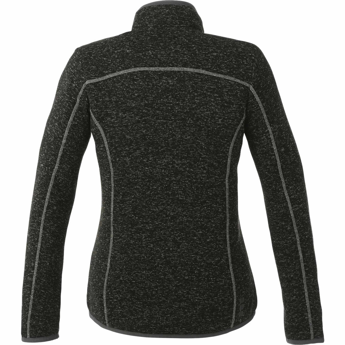 Tremblant Sweater Knit Full Zip Jacket for Women Embroidery - Black Smoke Heather - Back Flat