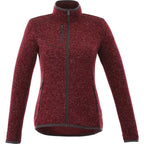 Tremblant Sweater Knit Full Zip Jacket for Women Embroidery - Maroon Heather - Front Flat