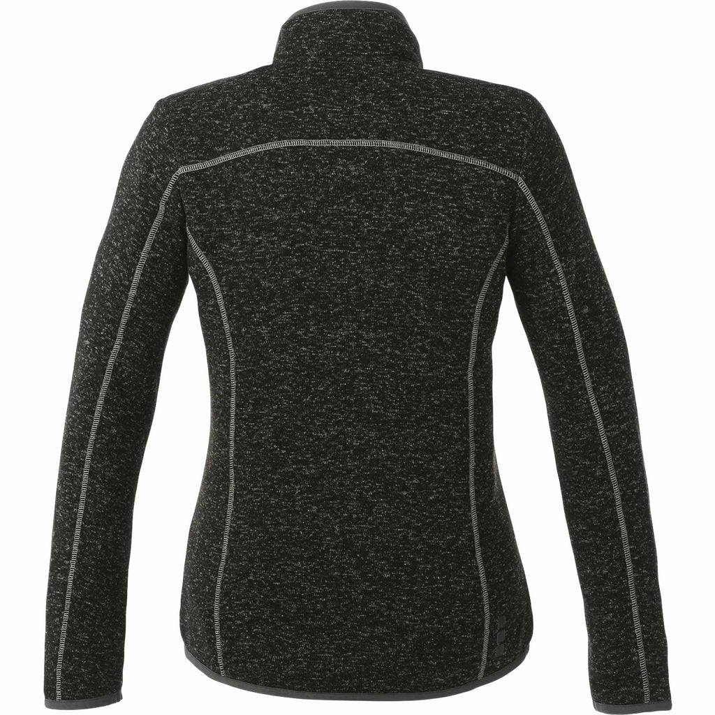Tremblant Sweater Knit Full Zip Jacket for Women Transfer - Black Smoke Heather - Back Flat