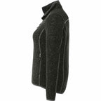 Tremblant Sweater Knit Full Zip Jacket for Women Transfer - Black Smoke Heather - Left Side
