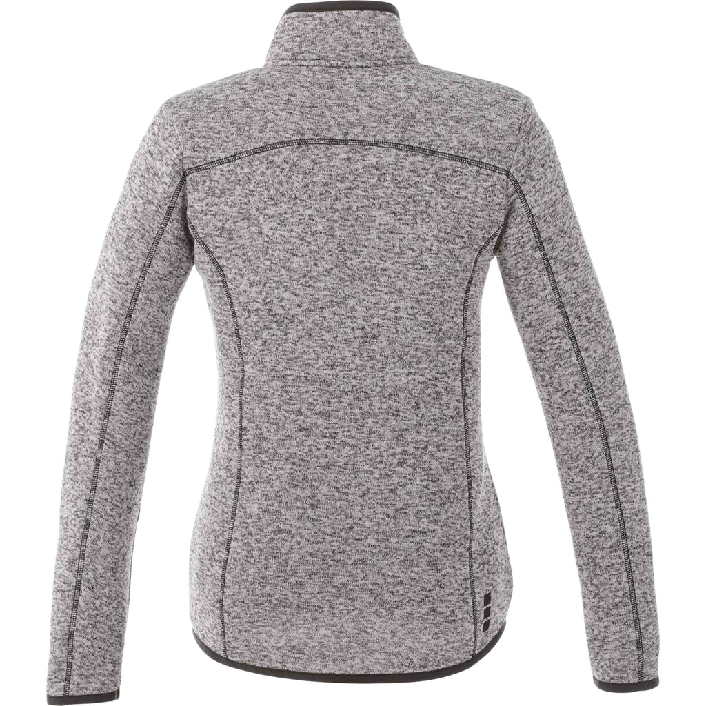 Tremblant Sweater Knit Full Zip Jacket for Women Transfer - Light Heather Grey - Back Flat