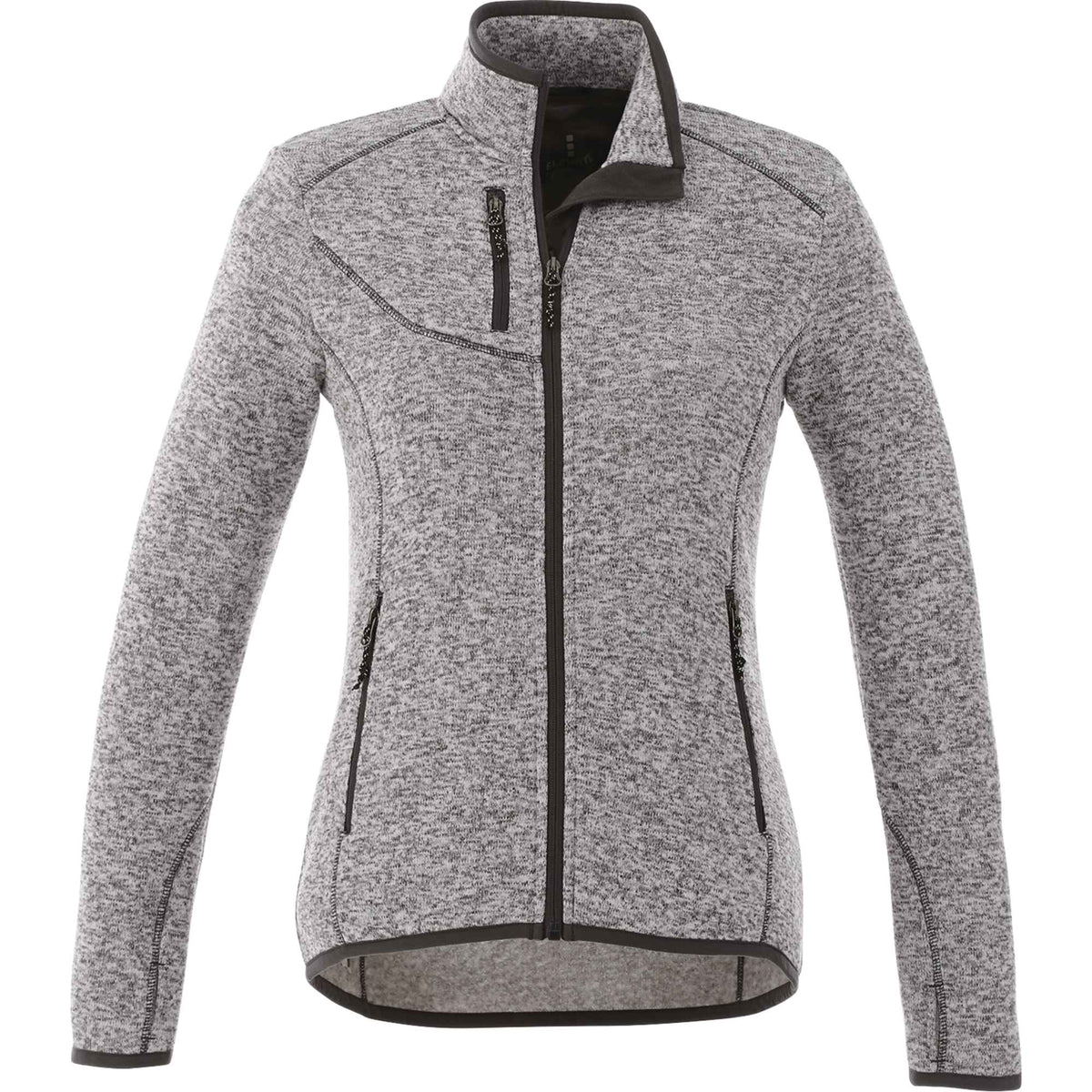 Tremblant Sweater Knit Full Zip Jacket for Women Transfer - Light Heather Grey - Front Flat