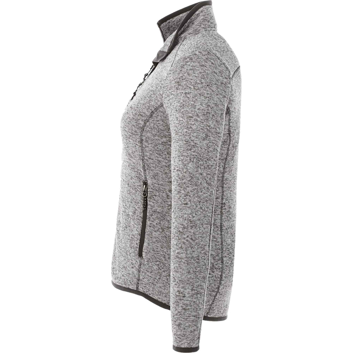 Tremblant Sweater Knit Full Zip Jacket for Women Transfer - Light Heather Grey - Left Side