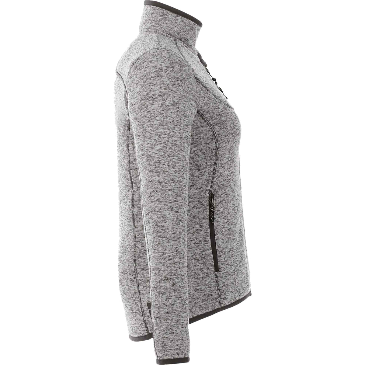 Tremblant Sweater Knit Full Zip Jacket for Women Transfer - Light Heather Grey - Right Side